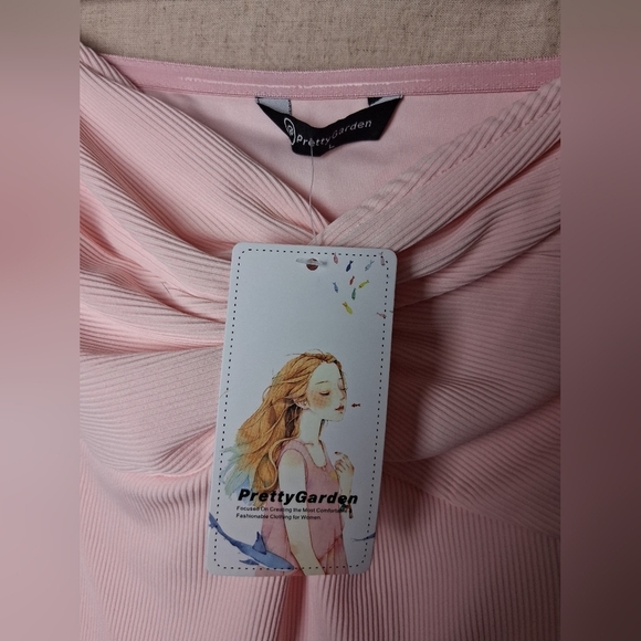 PrettyGarden Large Women's Bodycon Maxi Summer Strapless Tube Twist Knot Front - Picture 3 of 6